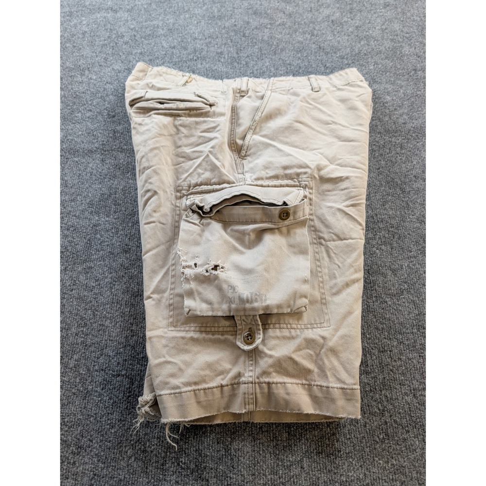Vintage Polo Jeans Co Ralph Lauren Cargo Shorts Mens 34 Tan Military Utility - Picture 4 of 11